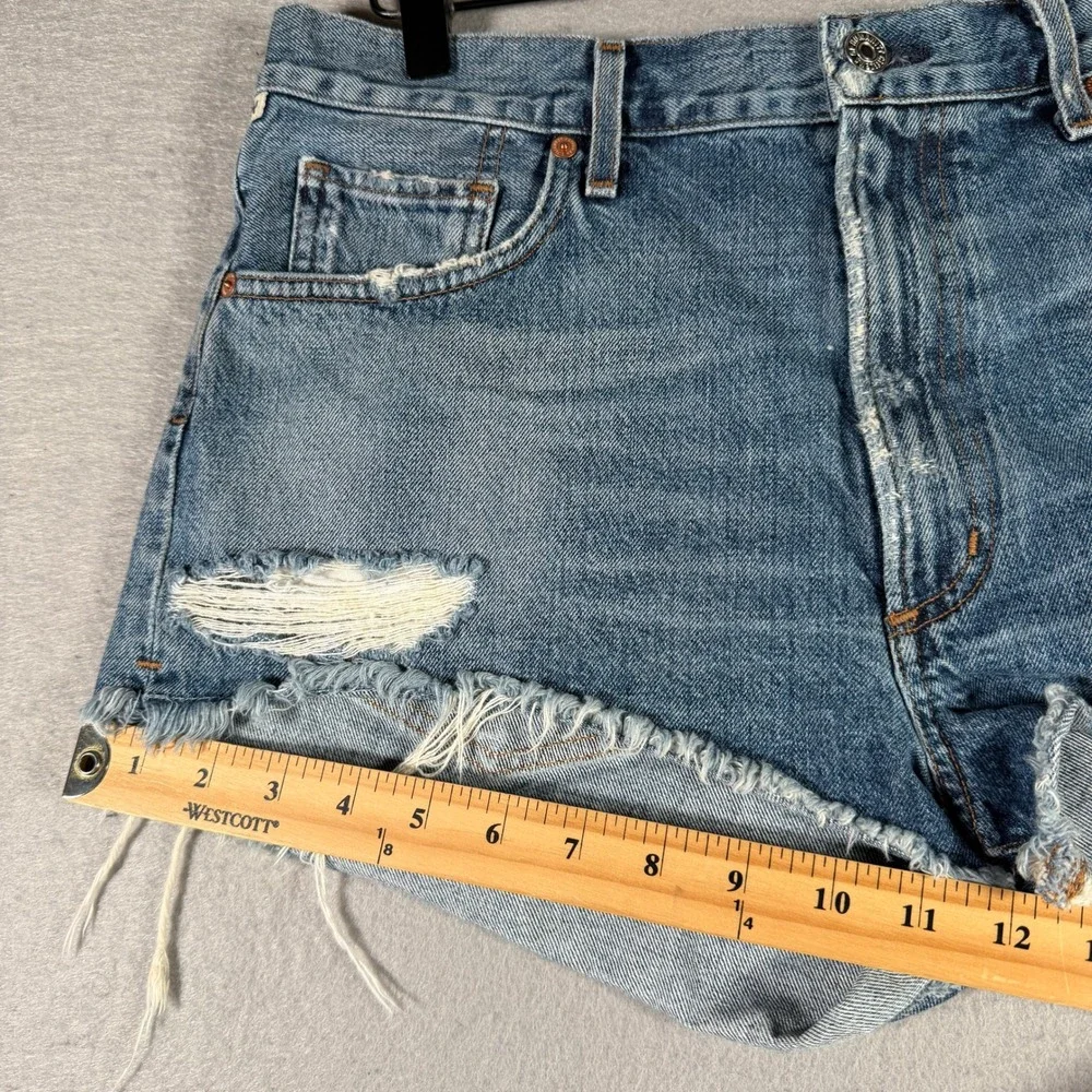 Citizens of Humanity Danielle Cut-Off Shorts Blue Distressed Denim 990D-837 32 - Picture 6 of 16